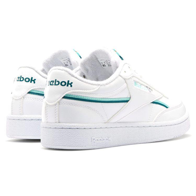 Reebok Кроссовки унисекс Club C 85 Vegan White Hint Mint, White Midnight Pine GX7562
