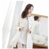 Осенне-зимнее женское шерстяное пальто средней длины Nizi Slim Fur Wooled Coat