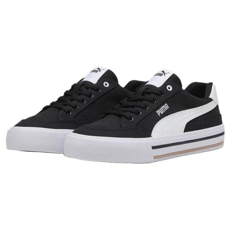 Puma Кеды Court Classic Vulc Унисекс Низкие Тканевые На шнурках Круглый носок Для скейтбординга Черно-белые 396353-03