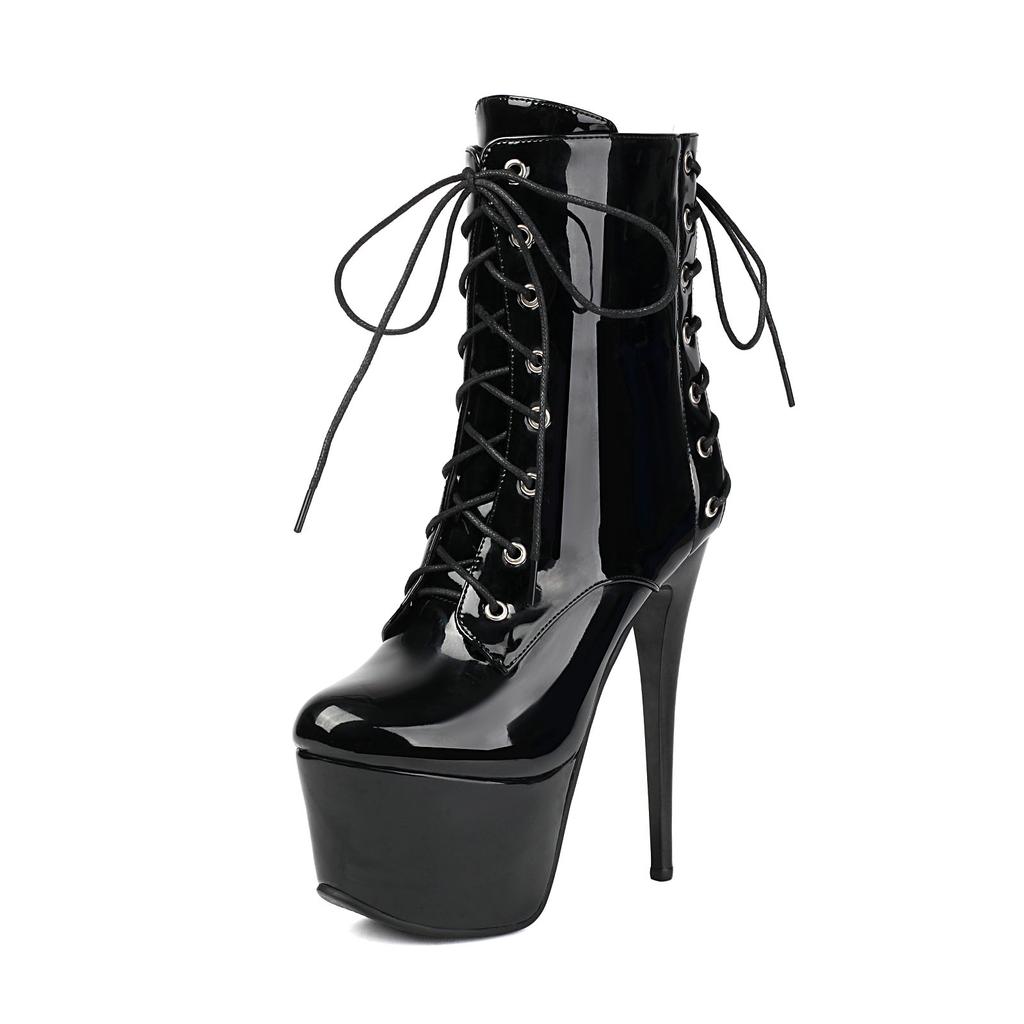 Сексуальные женские туфли на каблуке, ботильоны на платформе, туфли-стилеты для ночного клуба, декор с ремешками и пряжками, ботильоны до щиколотки, золотые, серебристые, лакированная кожа, обувь