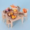 Мини Кухонный Обеденный Набор с Кукольной Едой и Настольными Украшениями