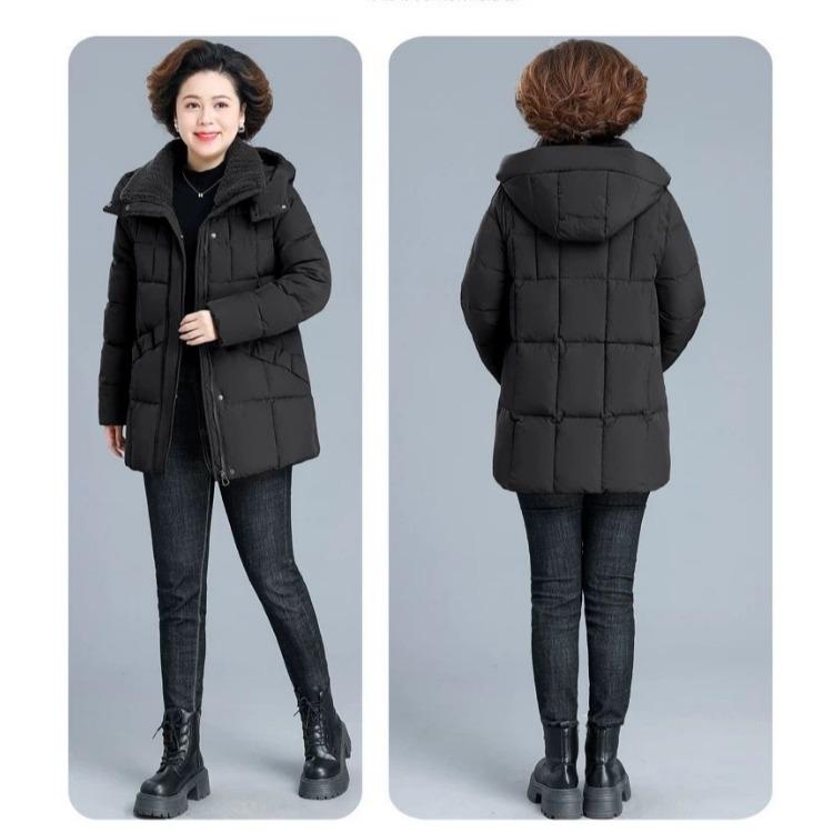 Утепленная зимняя куртка с хлопковой подкладкой для женщин среднего возраста, длинное пуховое пальто для дополнительного тепла