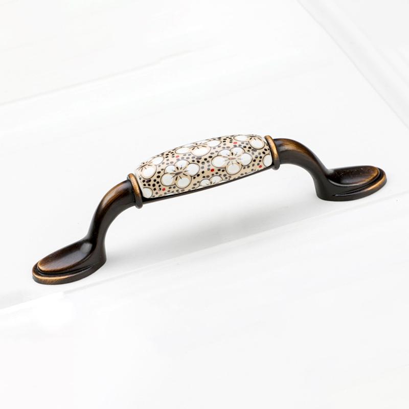 1 шт. с установочным оборудованием, полированная отделка, ручки для шкафа, легкие, роскошные, керамические, старинные, антикварные, бронзовые ручки для шкафа