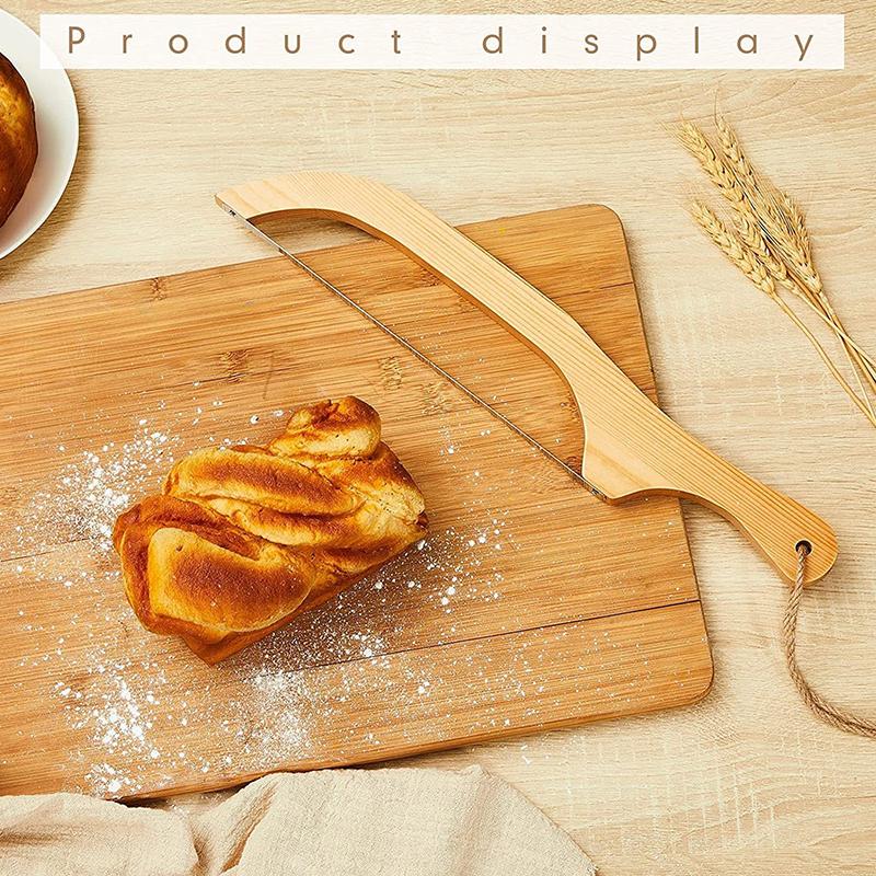 Деревянный нож для хлеба, слайсер, премиальная нержавеющая сталь, зубчатая пила, резак для хлеба для домашнего хлеба, бейглов, багетов
