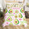 Avocado Bedding Set Full Queen Galaxy Comforter Cover for Kids Teen,Kawaii Fruit Duvet Cover Cartoon Tropical Food Bedroom Decor