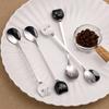 Cartoon Ceramic Spoon Ceramic Black And White Cat Spoon Ice Cream Spoon Stainless Steel Coffee Spoon