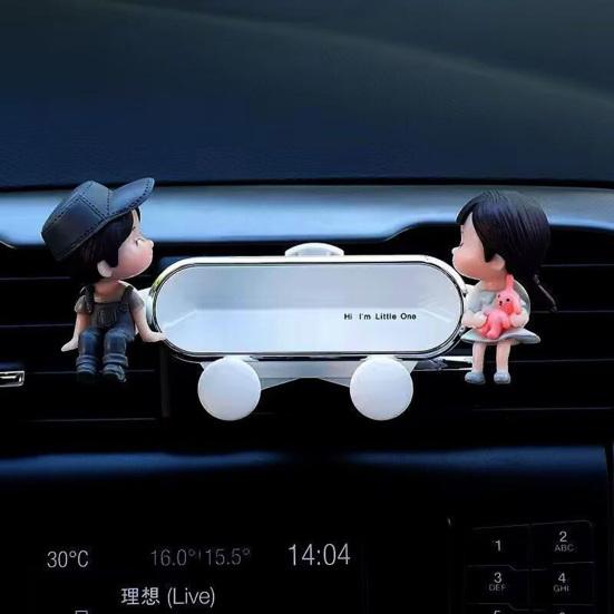 Cute Cartoon Air Vent Phone Holder 360 Degrees Rotatable Car Mount Universal Phone Mount  Easy One-Hand Operation Fun Dashboard