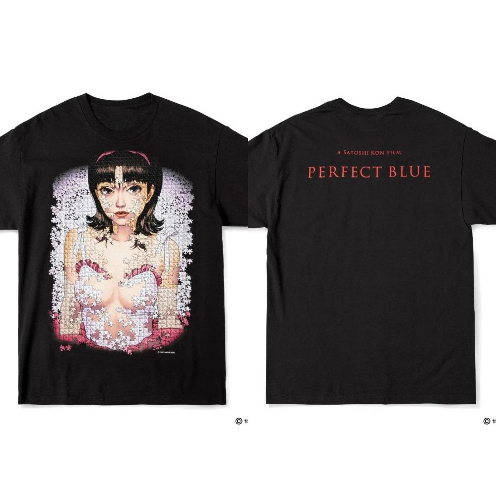 PERFECT BLUE Женские футболки Ретро Графические Оверсайз Y2k Короткий рукав Уличная мода Высококлассная Роскошная уличная одежда Мягкие Унисекс Для пар