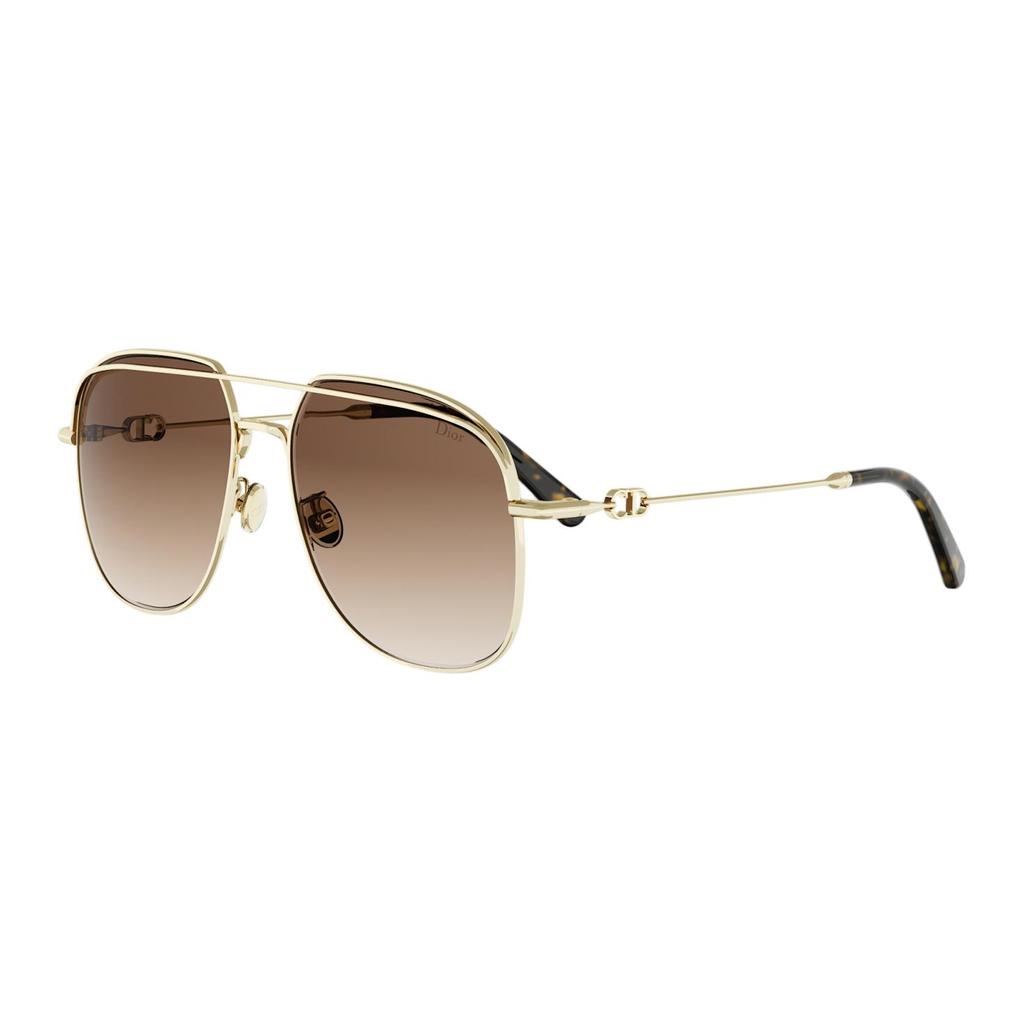 Dior Hollow Leg Brand Logo Design Metal Square Sunglasses Women sunglasses Gold PETITCDA1UB0F1
