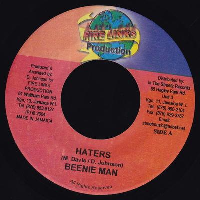 7-дюймовая пластинка BEENIE MAN - Haters NONE Fire Links Prod 2004 Ямайка Регги, Ска и Даб Б/У