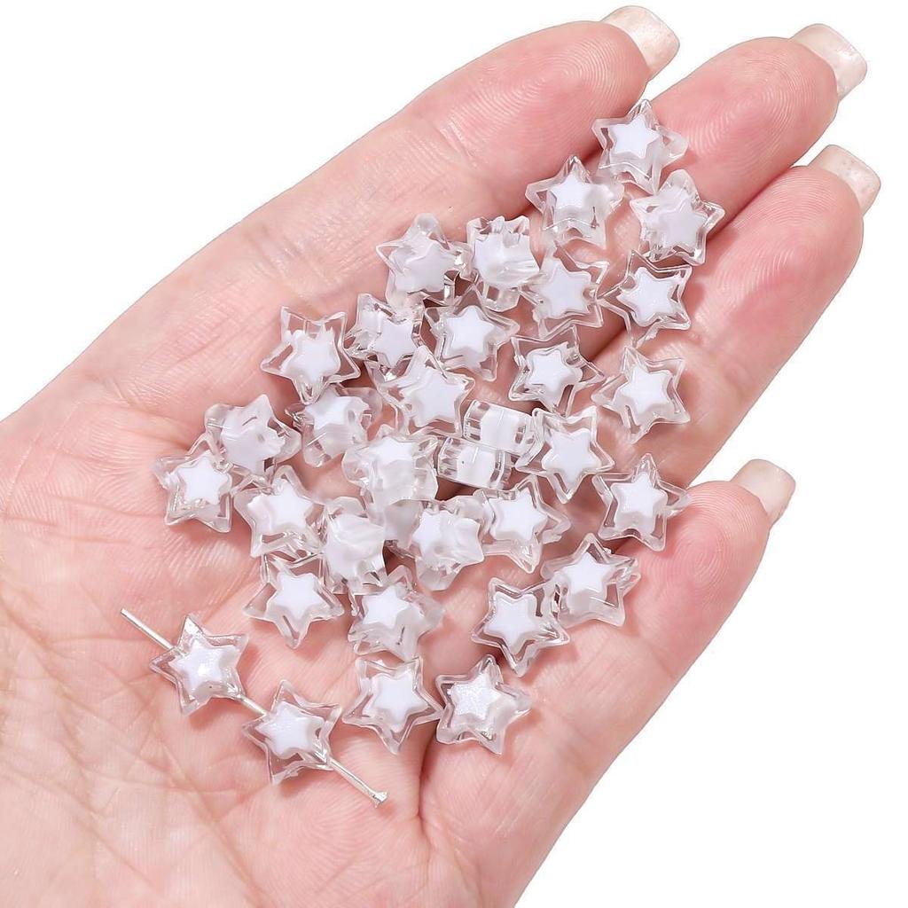 Бусины для браслетов ручной работы Акриловые двухцветные бусины Пентаграмма Бусины россыпью Бусины ручной работы Ожерелье из бисера своими руками Ювелирные изделия Аксессуары