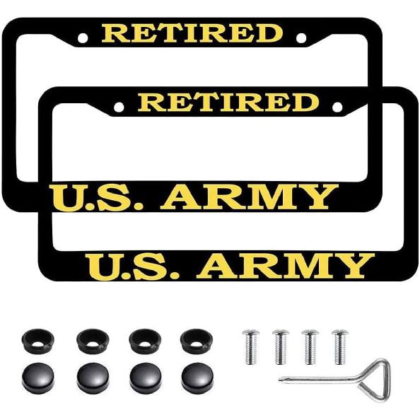 1PC for US Navy Carbon Fiber License Plate Frames,4 Holes Aluminum License Plate Covers for Department of The Navy, Car License Plate Holder Slim