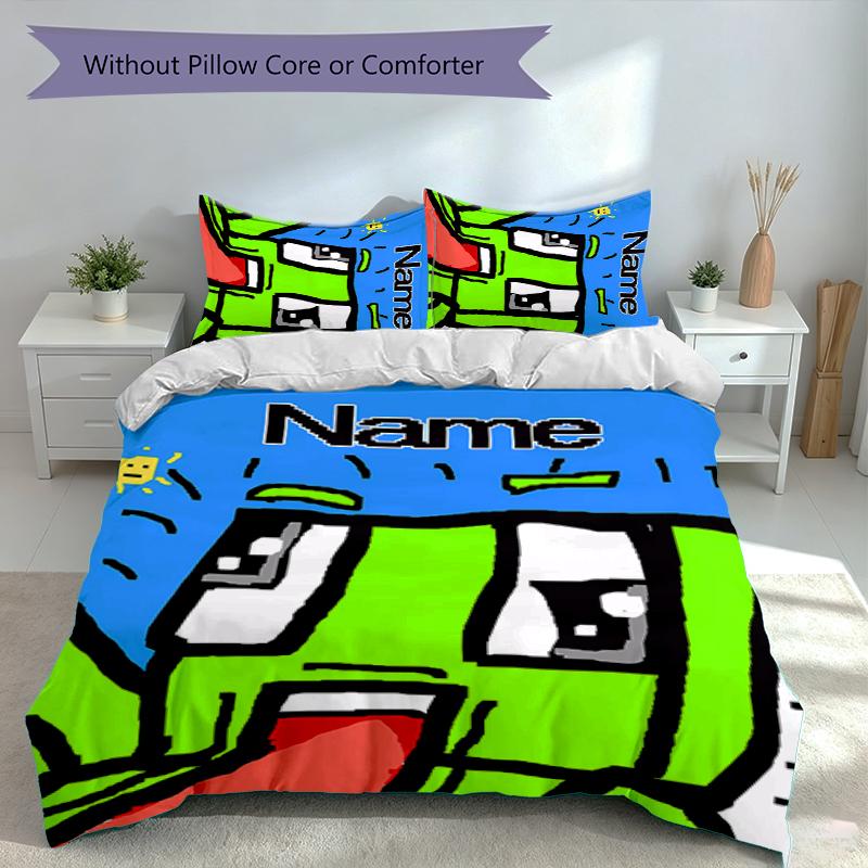 3pcs Custom Name gaming Unspeakable Bedding Set,Includes 1 Duvet Cover and 2 Pillowcases,All-season Bedroom Decor