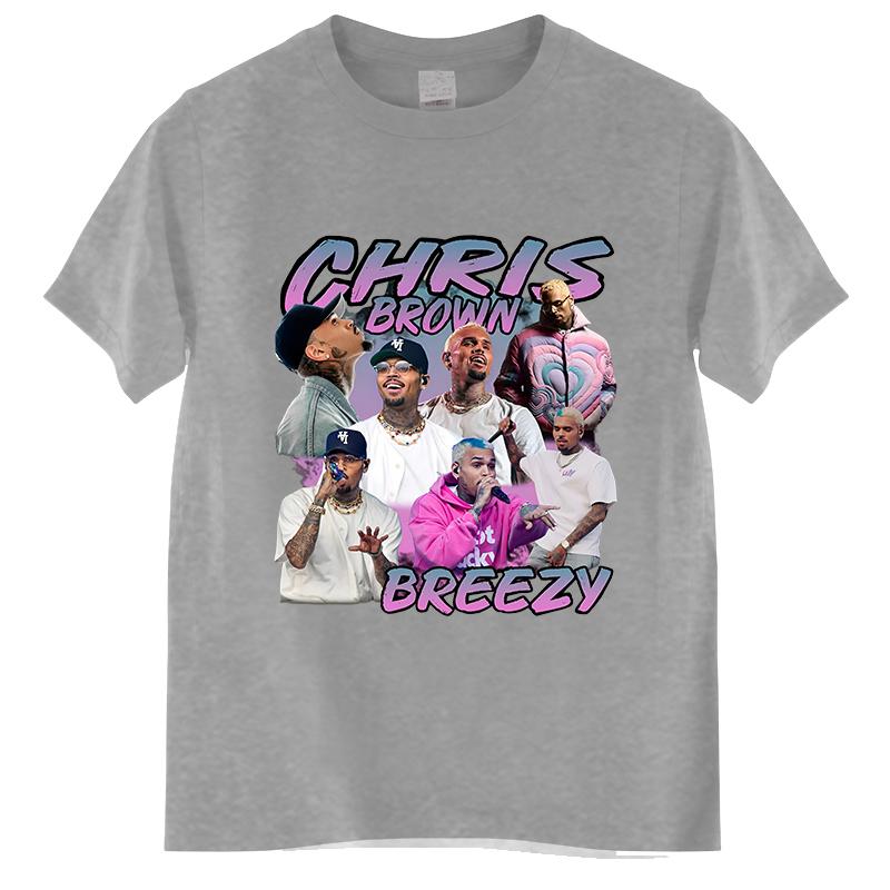 Графические футболки унисекс с изображением рэпера Криса Брауна Breezy, женские, Харадзюку, с коротким рукавом, хлопковые, повседневные, стритвир, подарок для фанатов