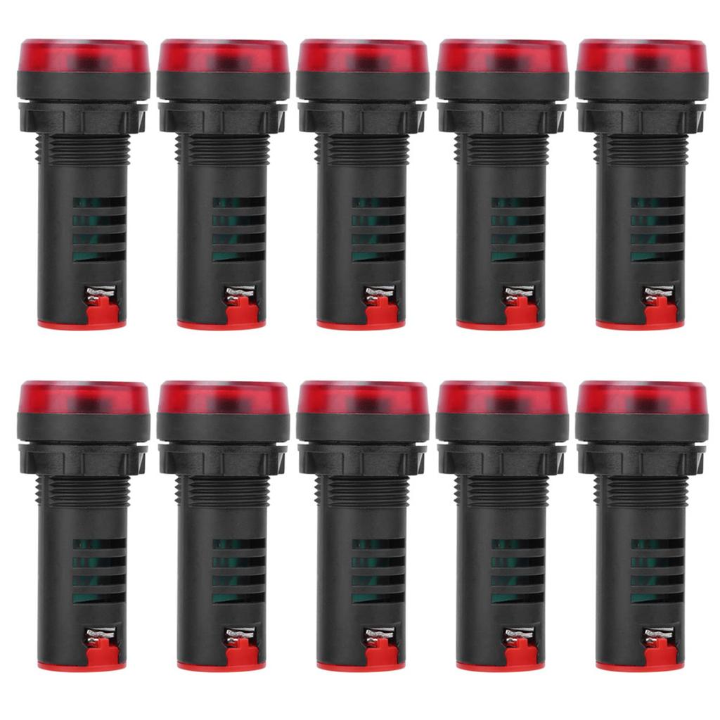 10 Pcs BERM? LED Buzzer AD16?22SM Red Light Flash Alarm Indicator Lamp with Buzzer ACDC12V