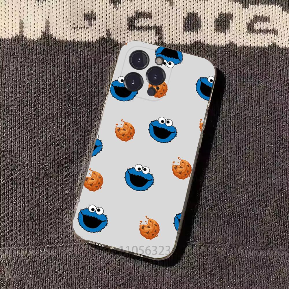 Cartoon C-Cookies Monster Phone Cases For iPhone 17 16 15 14 13 12 11 Pro Max Plus Luxury Camera Protection Plastic