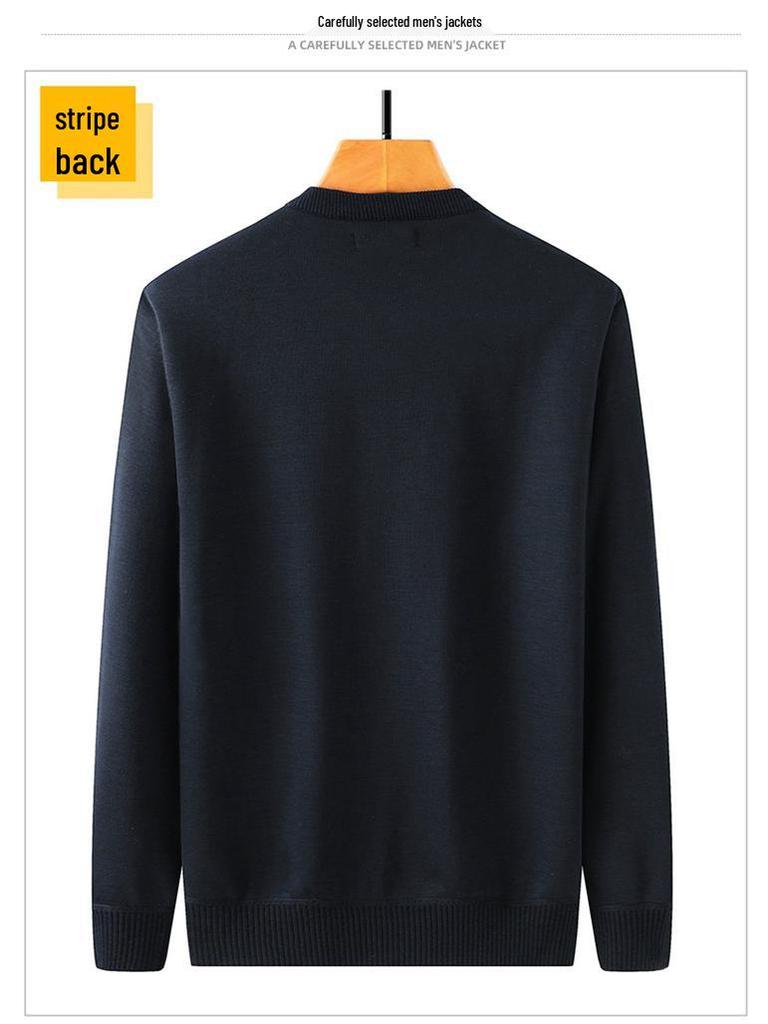 Men's Plus Velvet Sweater for Winter - Warm Knitwear for Middle-Aged and Elderly