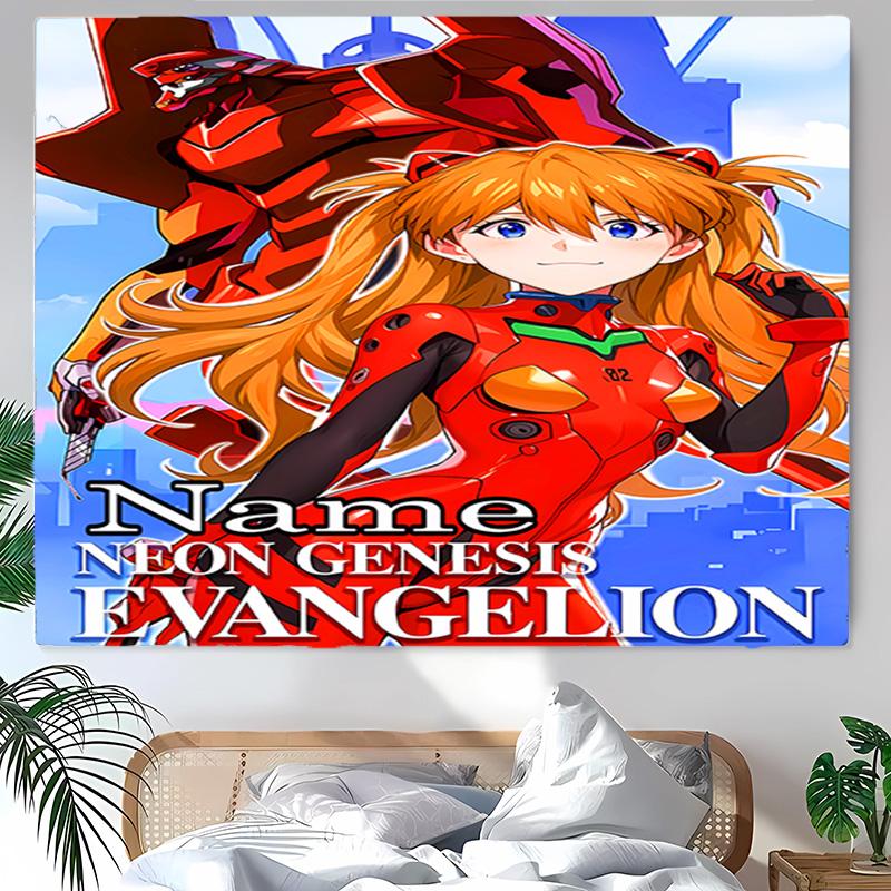 Personalized Neon Genesis Evangelion Background Tapestry,Custom Name Birthday Party,Multifunctional Wall Decoration for Home Decor,Various Occasions