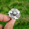 Natural Rainbow Moonstone 925 Silver Promise Flower Adjustable Ring For Women