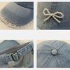 Кружевная бейсболка с бантом, кепка с козырьком с бантом, ретро джинсовая шляпа, женская