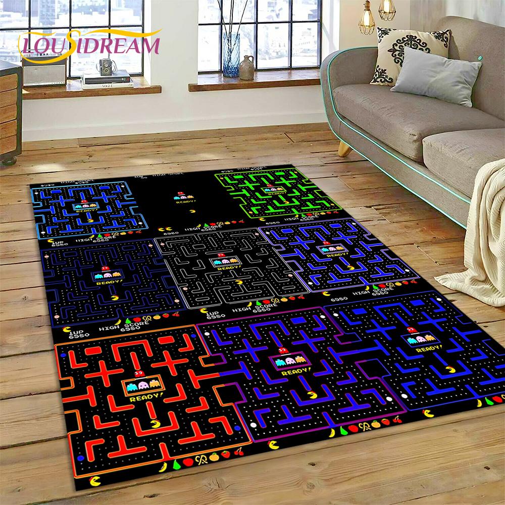 Retro Pacman-n Classics Game Rug Carpet for Living Room Bedroom Home Decor,Floor Mat Non-slip Decoration for Sofa Doormat Kids