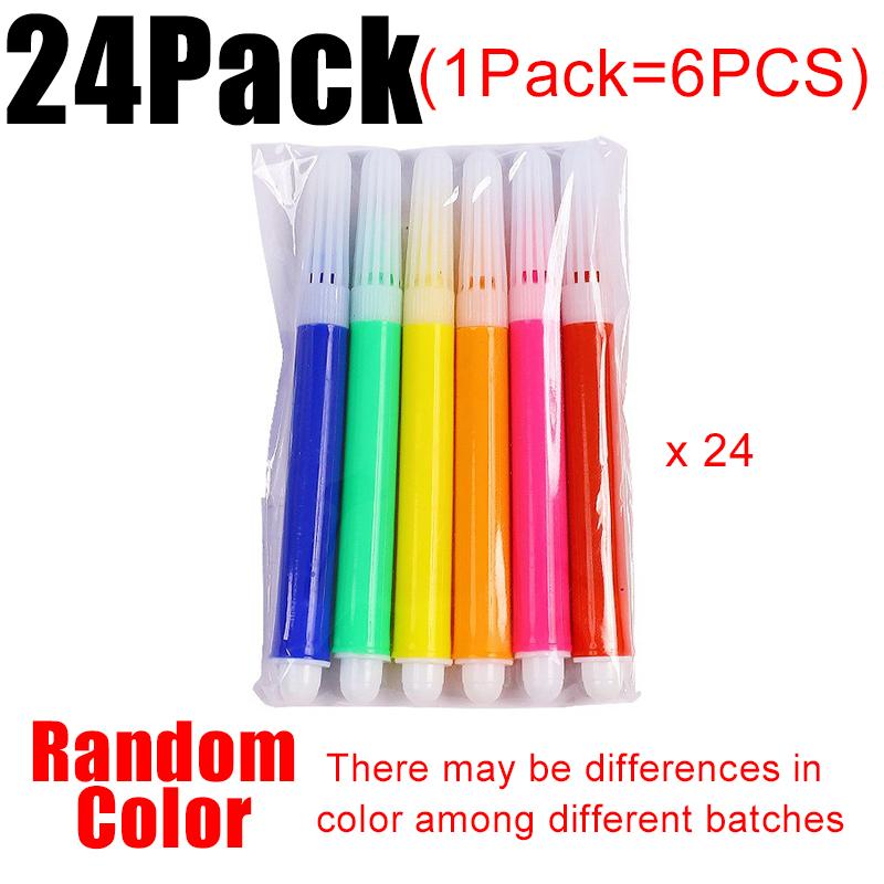 6/12/18/24Packs Graffiti Pen Painting Water Pens 6pcs/pack Rainbow Colored Stationery School Artclass Goody Bag Filling Gift ZYF