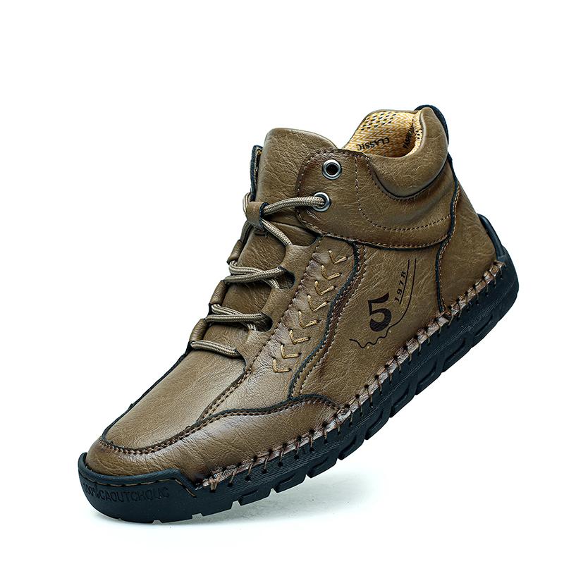 Handmade Genuine Leather Boots Comfortable Ankle Boots for Men Casual Shoes Outdoor Tooling Shoes