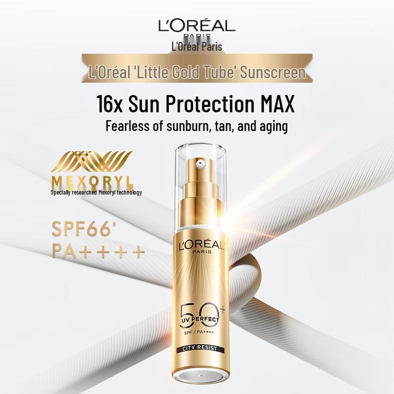 Солнцезащитный крем L'Oréal в маленьком золотом тюбике