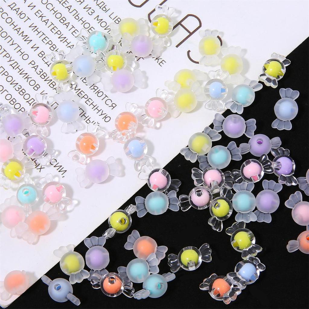 50Pcs 17*9mm Acrylic Candy Beads For Jewelry Making DIY Bracelet Earring Charm Decoration