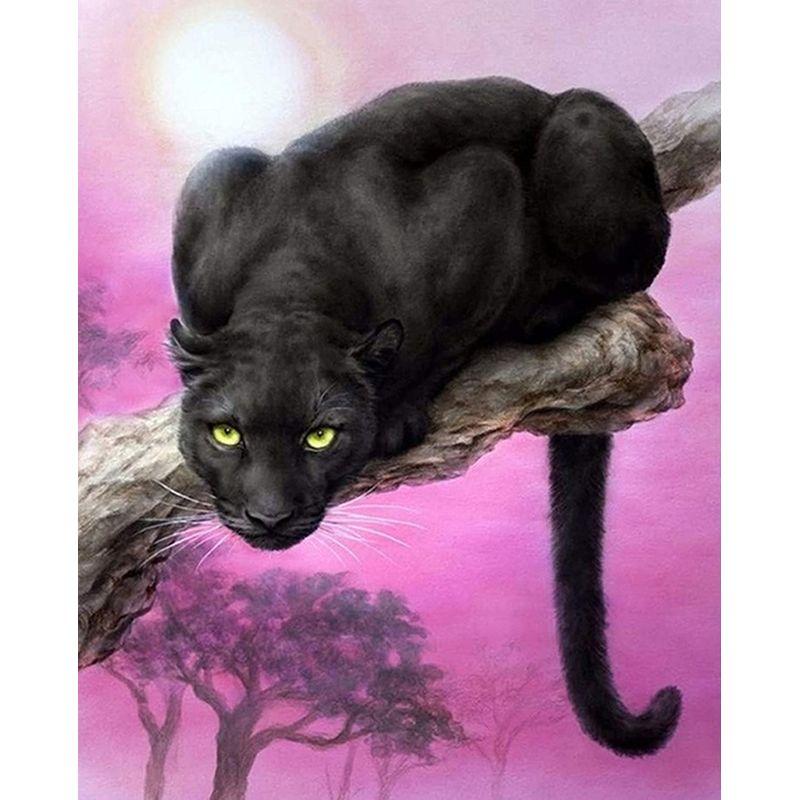 Diy Painting 50x70cm Diamond Black Leopard For Adult 5d Embroidery Animal Mosaic Home Decoration Handicraft Art