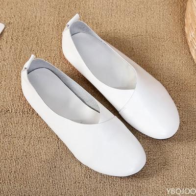 2024 г. Туфли на плоской подошве из натуральной кожи, женские мокасины из натуральной кожи, сшитые вручную, повседневная обувь из воловьей кожи, гибкая весенняя обувь, женские туфли на плоской подошве