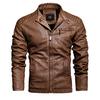 Autumn and Winter Men's Motorcycle Plus Velvet Leather Casual Youth Jacket
