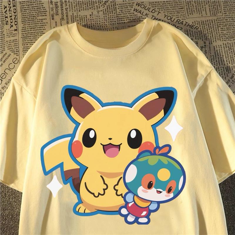 2026 New Cartoon Cute Elf Pattern Print Fashion Spring kid's Short Sleeve Parent-Child Loose and Comfortable T-Shirt
