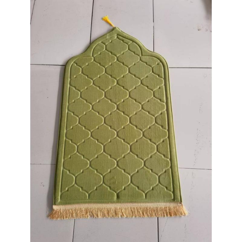 Фланелевый молитвенный коврик для мусульман на Рамадан, толстый печатный ковер для поклонения, тисненый на коленях, нескользящий мягкий дорожный молитвенный коврик