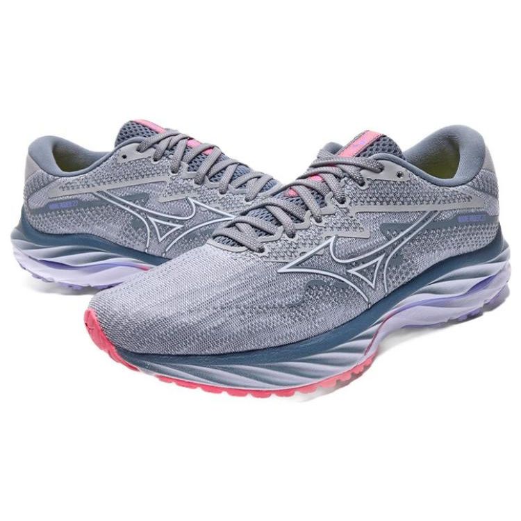 Mizuno Wave Rider 27 Универсальные Удобные Амортизирующие Износостойкие Дышащие Низкие Повседневные Кроссовки для Бега Унисекс кроссовки Синий Белый Розовый J1GD230321