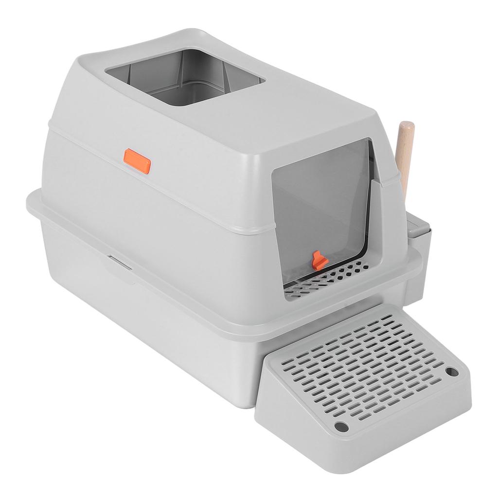 Stainless Steel Cat Litter Box Detachable Easy To Clean Large Enclosed Kitty Litter Box with Litter