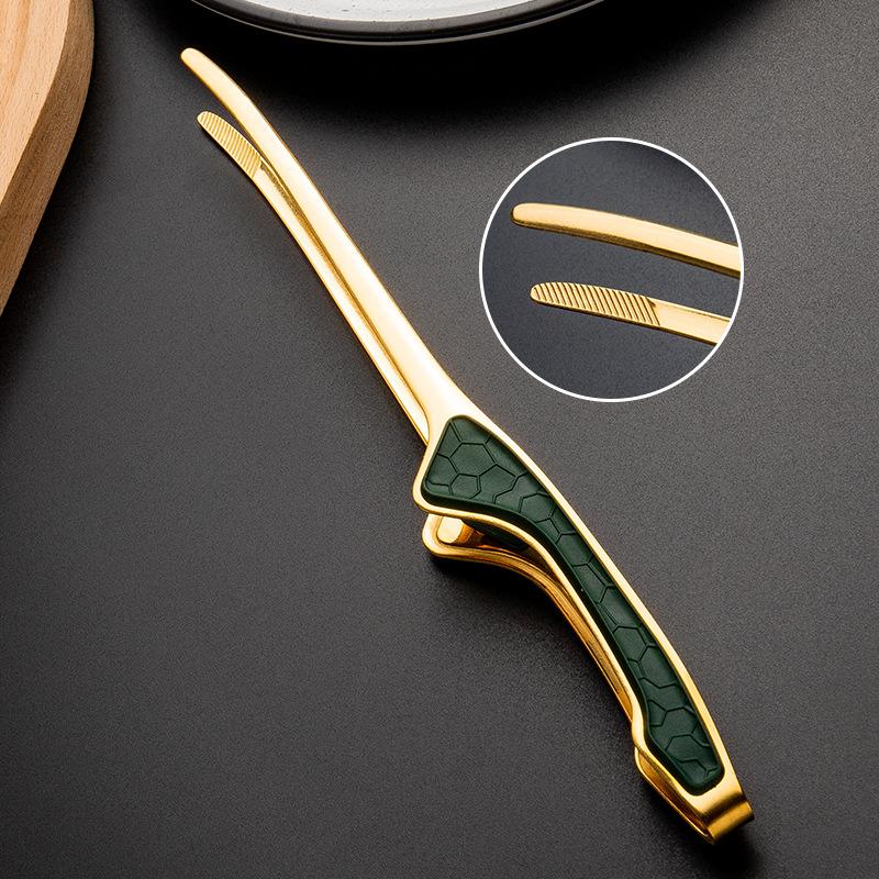 1PCS Non Slip Grip Kitchen Tongs for Cooking 1Pcs Non Stick Stainless Steel Barbecue Tongs Anti-scald Anti Slip Steak Tongs