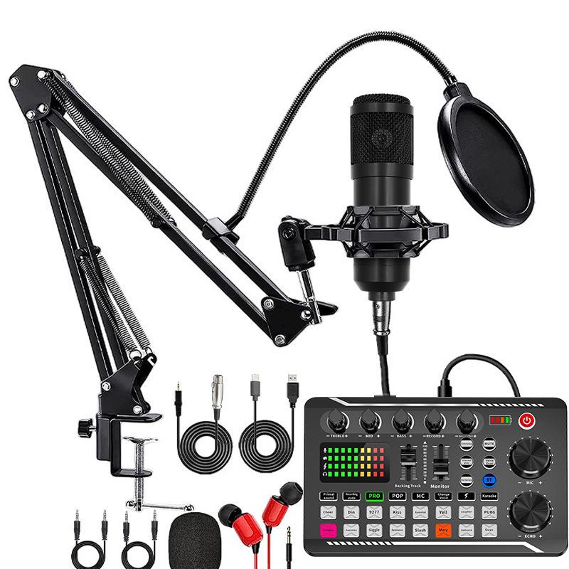 F998 Podcast Live Equipment Bundle, профессиональная звуковая карта Live с микрофонным набором, комплект микшерной студии звукозаписи Music Singin