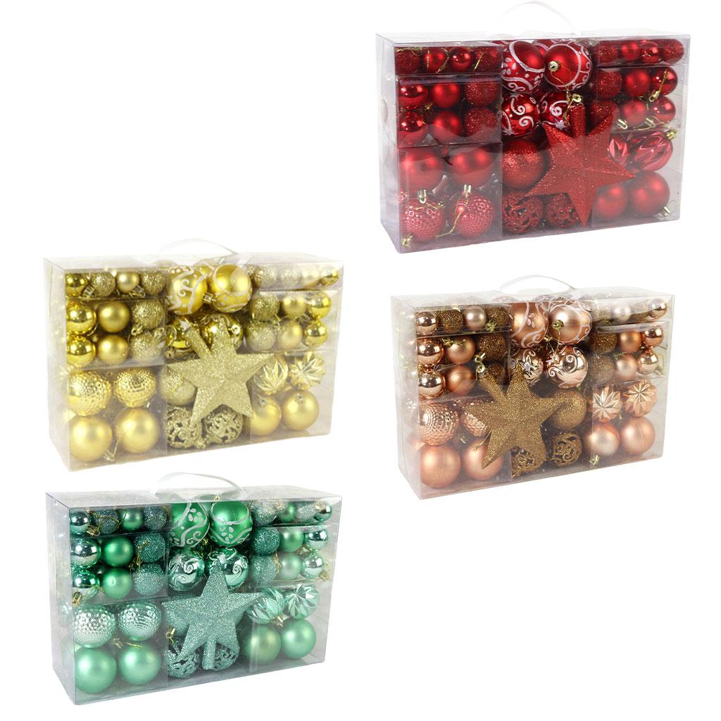 100 Pieces Christmas Baubles with ing Loop, Mixed Sizes Xmas