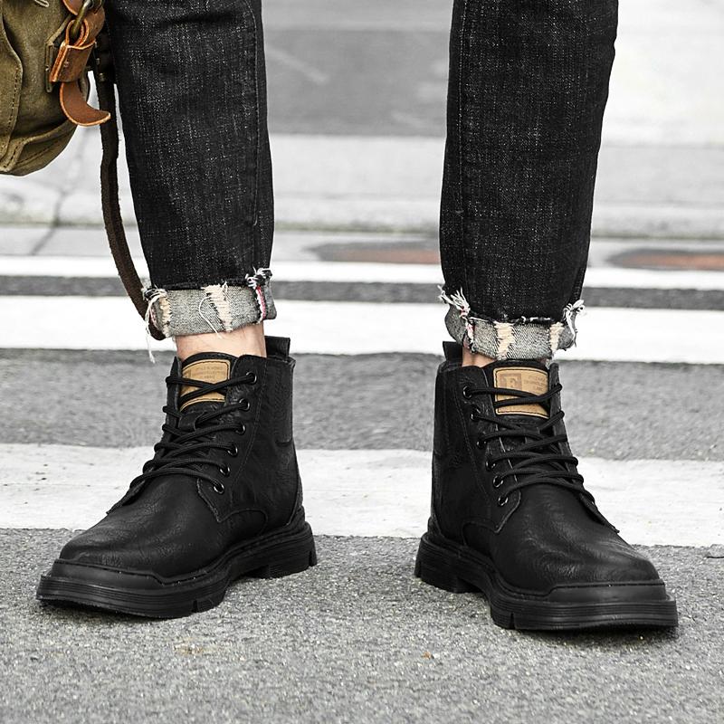 Теплые зимние мужские ботинки из натуральной кожи, резиновые ботильоны, мужские уличные кроссовки с мехом, зимние ботинки для мужчин Botas