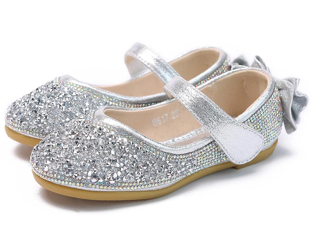 Формальная обувь для платья Блестящая лента Присутствие День рождения 19см [WUIWUIYU] Дети, Девочки, Обувь, Детская, Обувь, Украшение, Легкая, Дышащая,