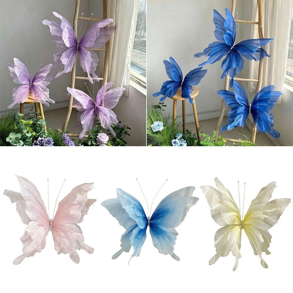 Giant Size Artificial Butterfly Silk Material 3D Silk Butterfly Fake Butterfly Window Background