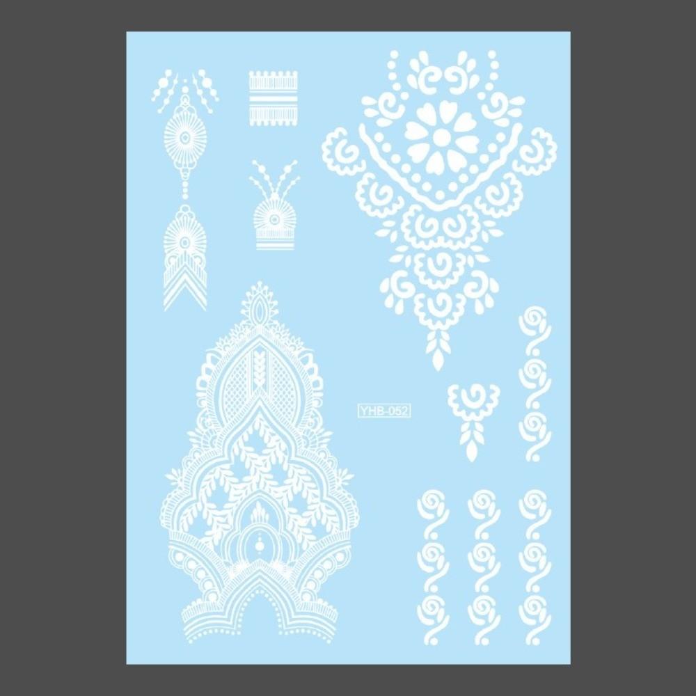Waterproof Temporary Tattoo Stickers Long-lasting Body Art Tattoo White Tattoo Stickers Women Men