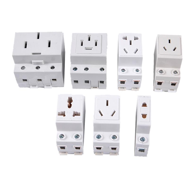 AC30 EU And AU Type 35mm DIN Rail Mount AC Power 10A 16A 25A 250V 440V 2/3/4/5 Pin Plug Modular Socket