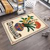 Floral Vase Print Rug with "La Navidad" Text and Festive Design Suitable for use as an anti-slip for living room bedroom sofas