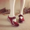 New Casual Thick Sole Comfortable Women's Slippers National Style Hollow Leather Sandals Home Heel Anti-slip Mother's Slippers
