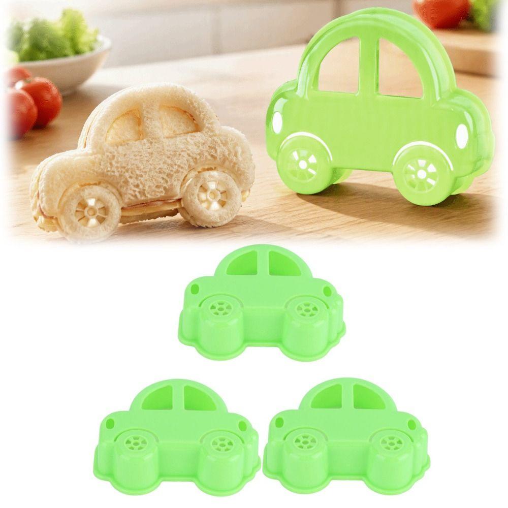 3PCS Car Shaped Sandwich Cutter Sealer Lightweight Sandwich Press Maker Making