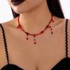 Tassel Blood Drop Necklace Red Halloween Choker Punk Halloween Collarbone Chain Cosplay