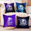 Mexican Flavor T-Taco Bell Cushion Cover Soft Plush Fabric Double-Sided Printed Sofa Cushion Cover for All Seasons Home Decor