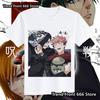 Японское Горячее Аниме Jujutsu Kaisen Мужские Детские Футболки Хлопок Узор Годжо Детская Футболка с Круглым Вырезом Мужчины Женщины Футболка Харадзюку